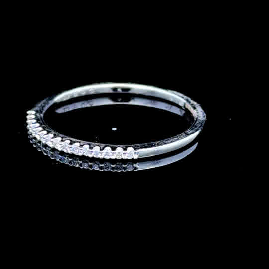 18K White Gold Diamond Micro Band
