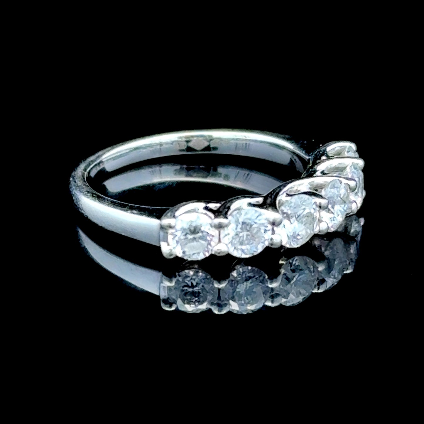 Platinum 6 Stone Diamond Ring APPX 1.0 CTS