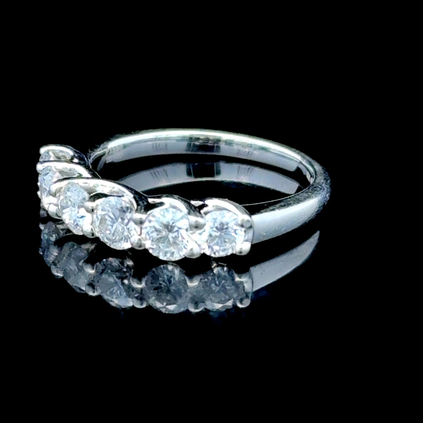 Platinum 6 Stone Diamond Ring APPX 1.0 CTS
