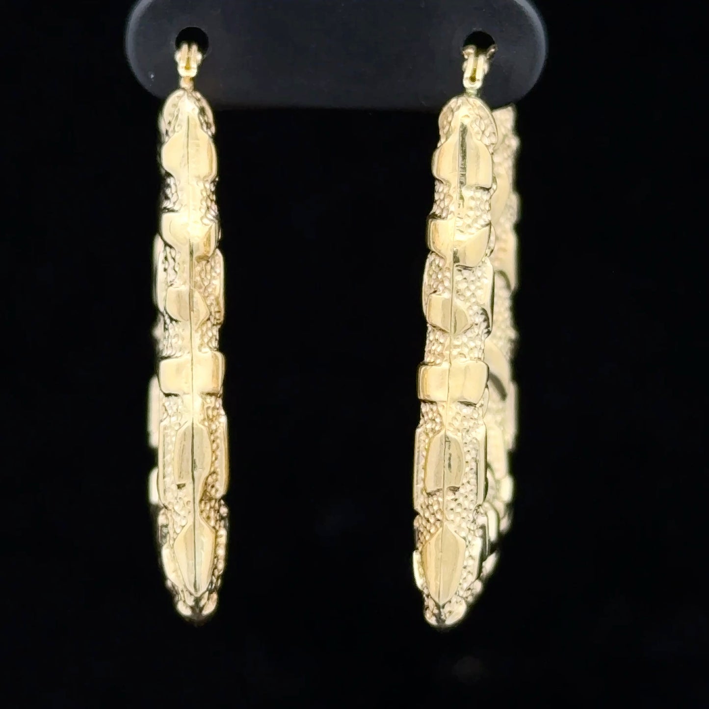 9K Yellow Gold Earth Style Hoops