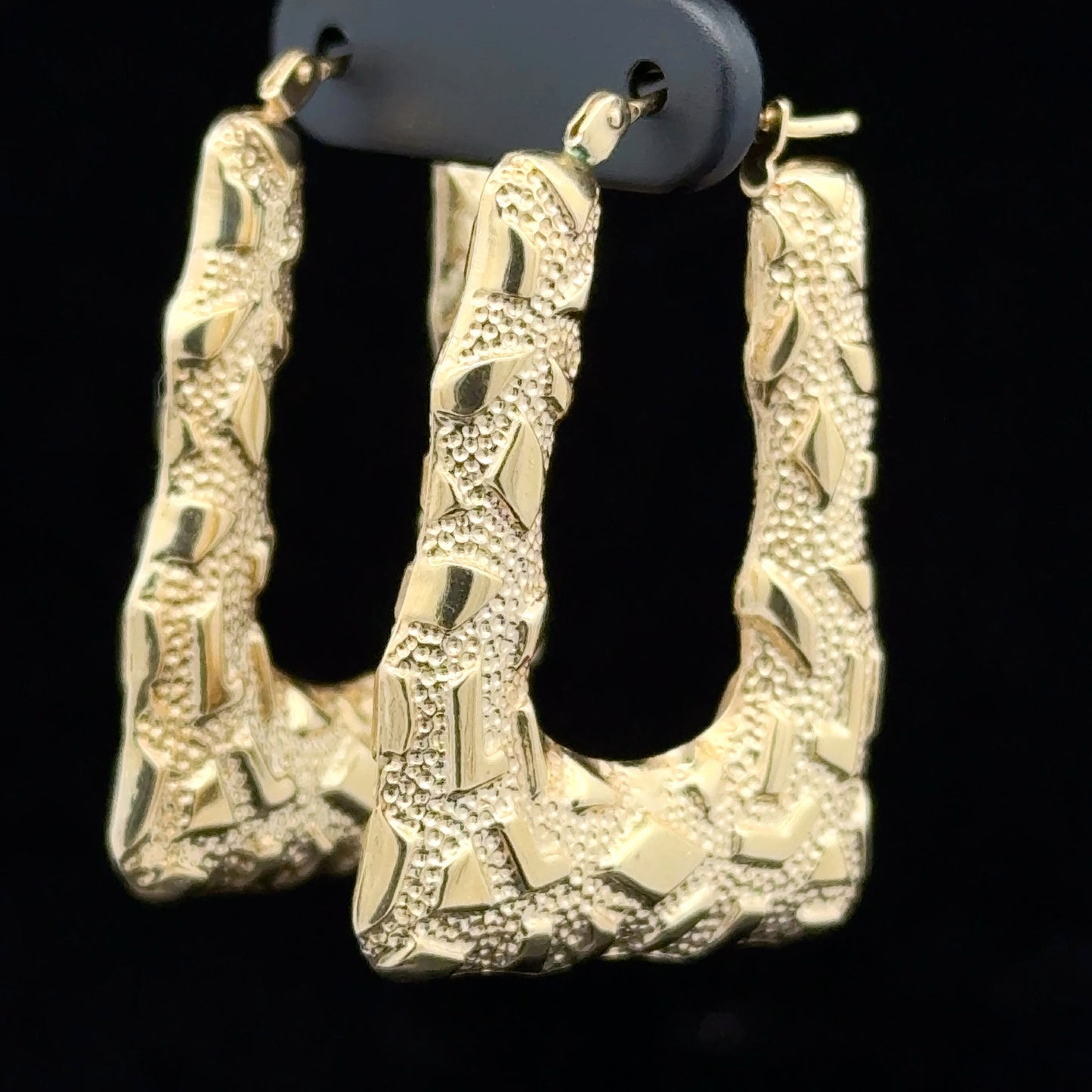 9K Yellow Gold Earth Style Hoops