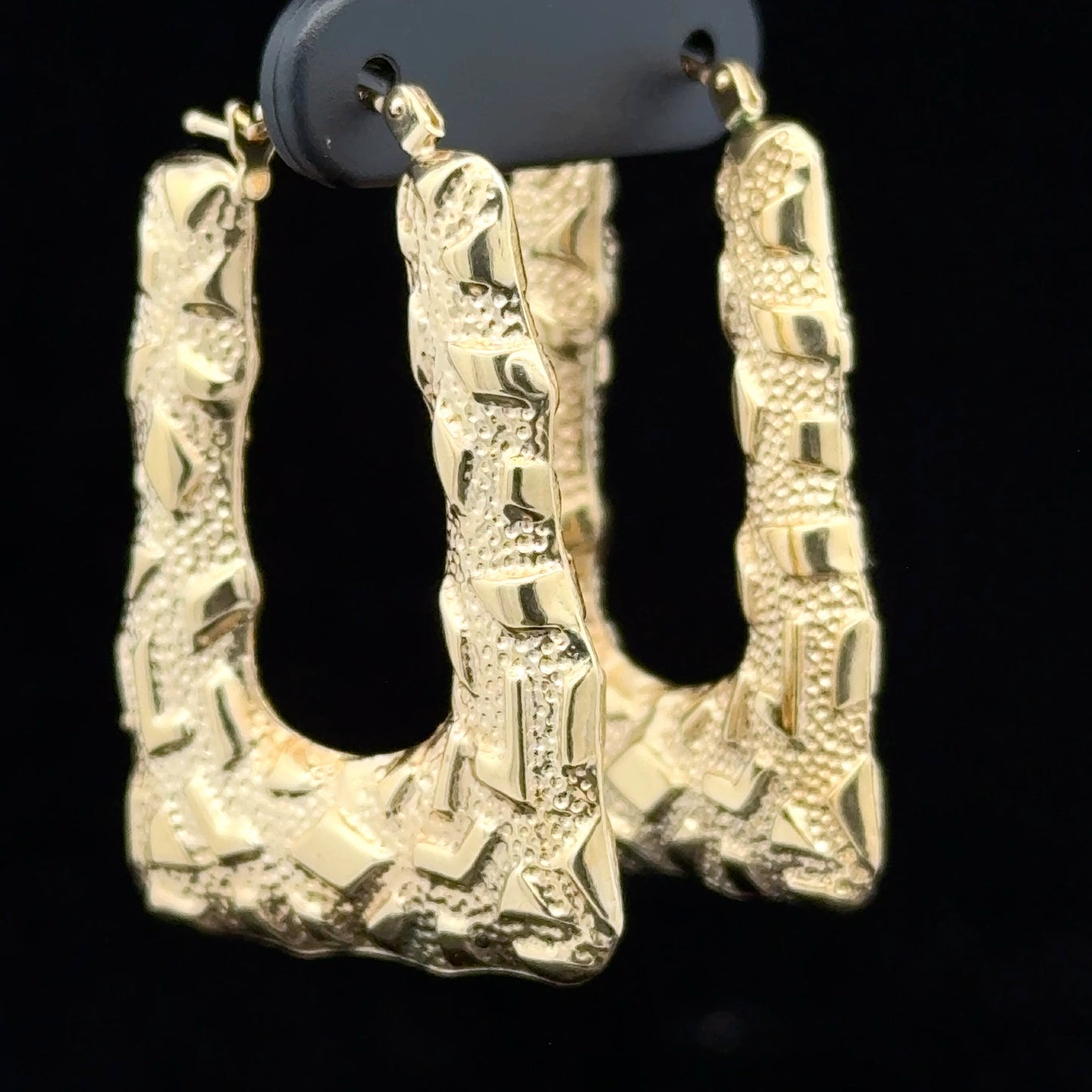 9K Yellow Gold Earth Style Hoops