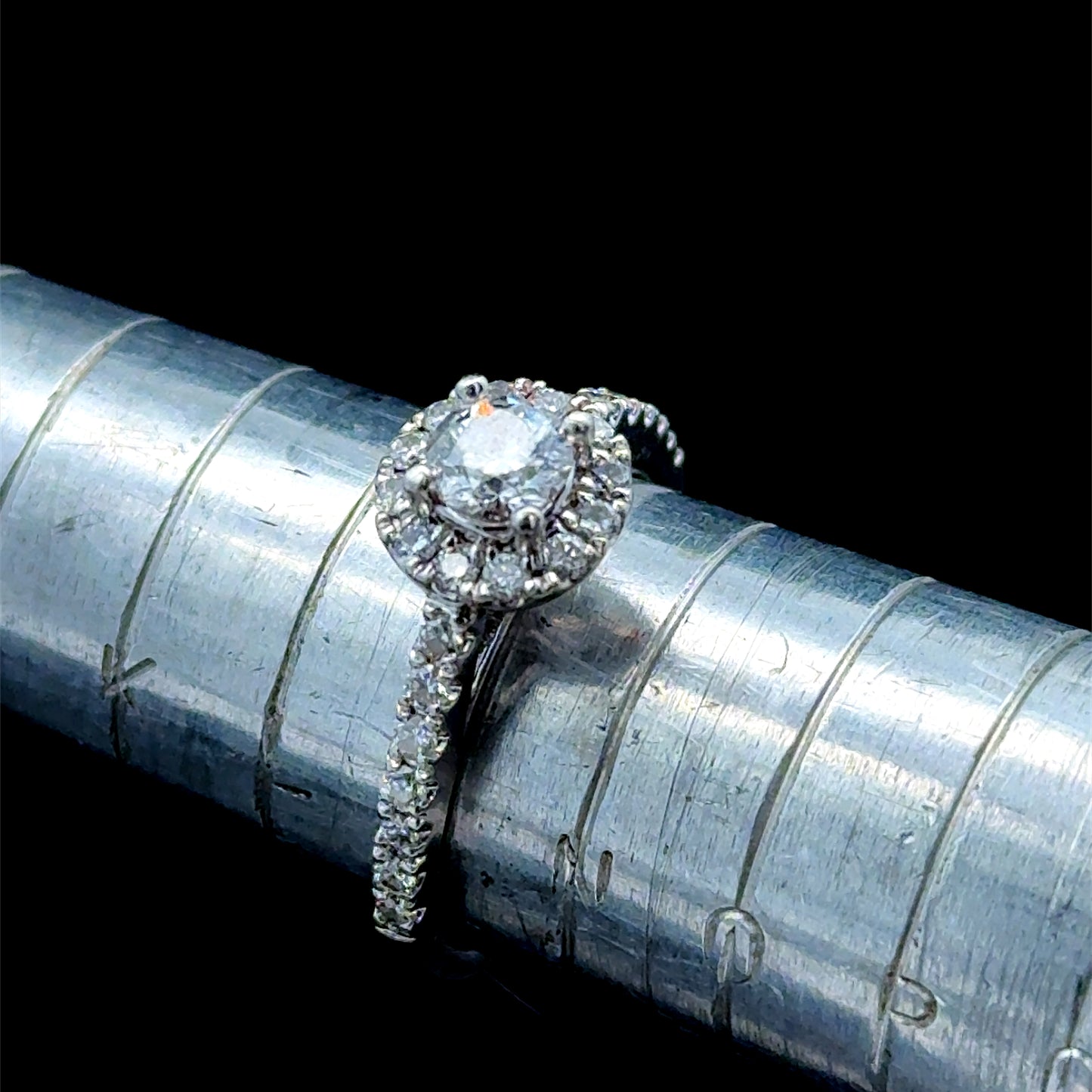 Platinum Diamond Halo Ring APPX 0.77 CTS