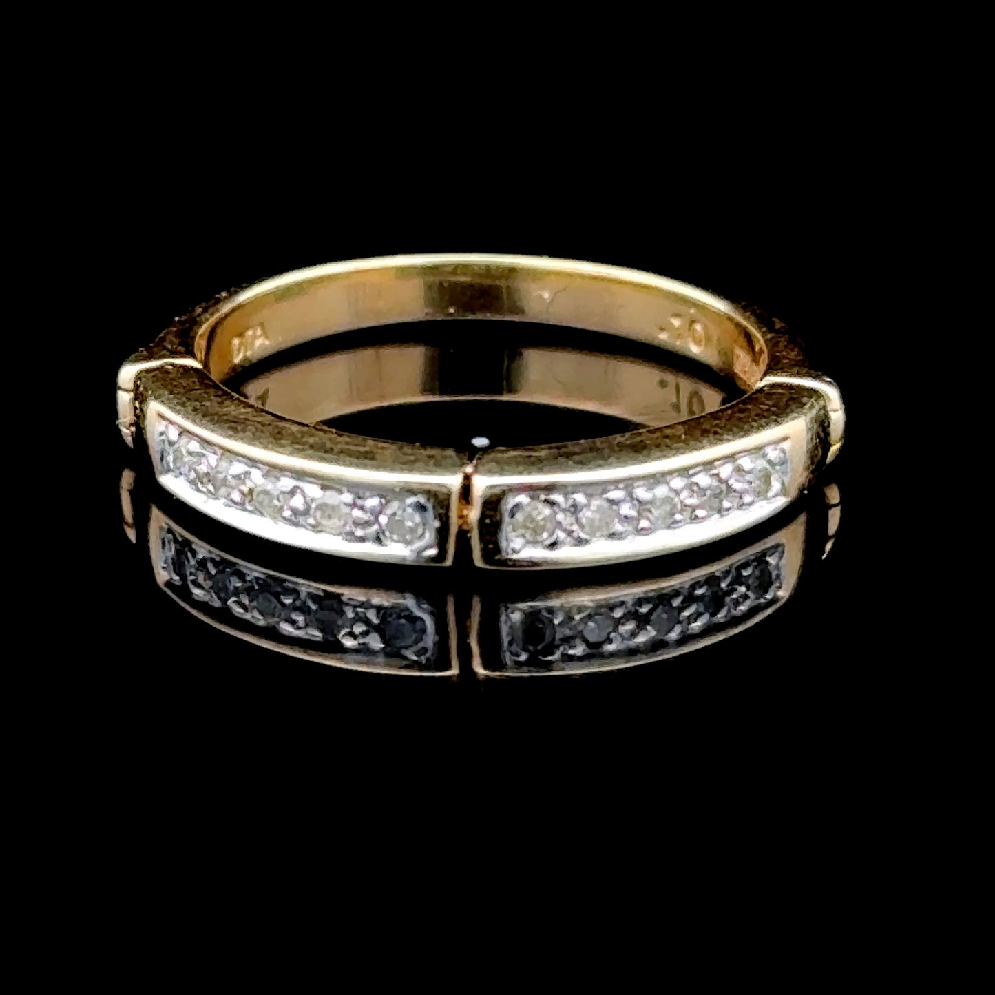 9K Yellow Gold Diamond Split Band