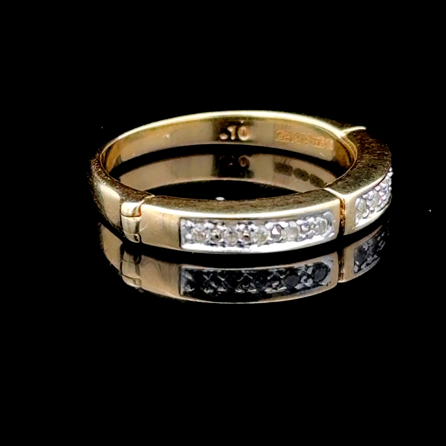 9K Yellow Gold Diamond Split Band