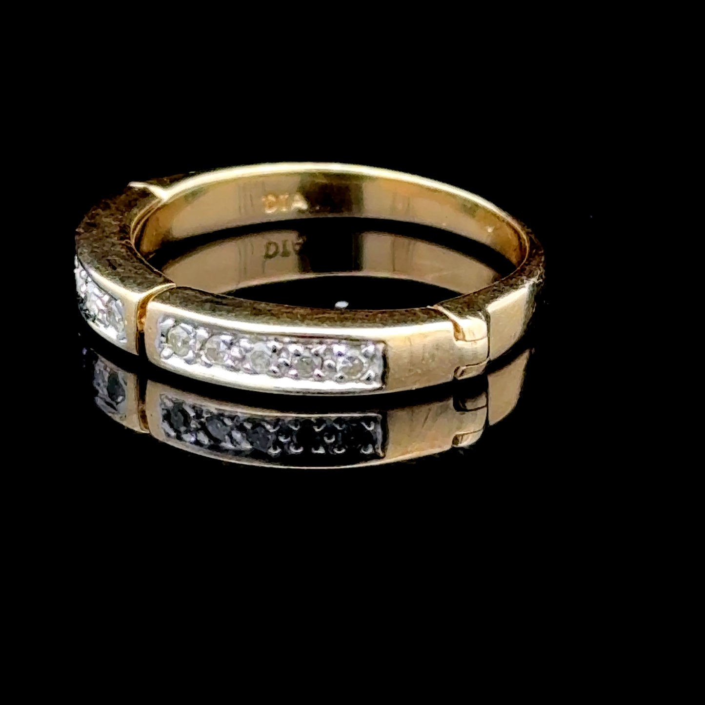 9K Yellow Gold Diamond Split Band