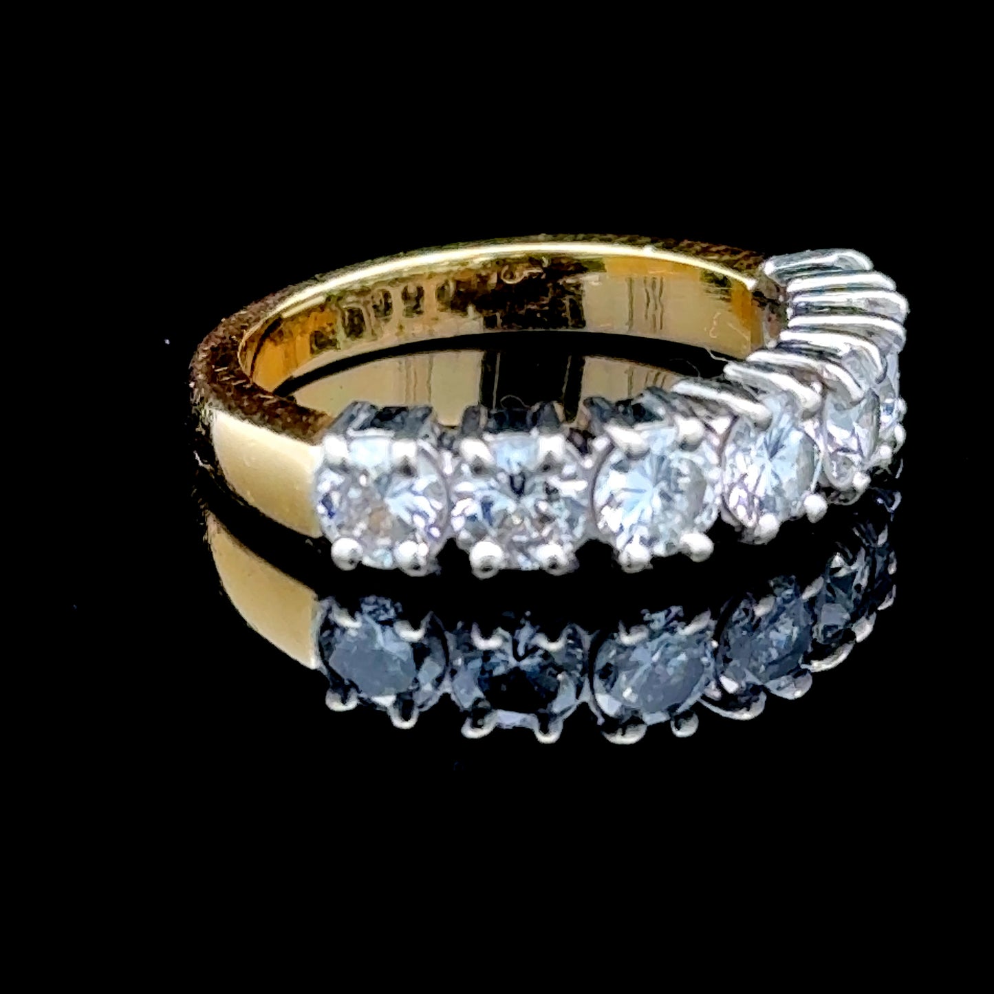 18K Yellow Gold / White Gold Diamond Ring APPX 1.5 CTS