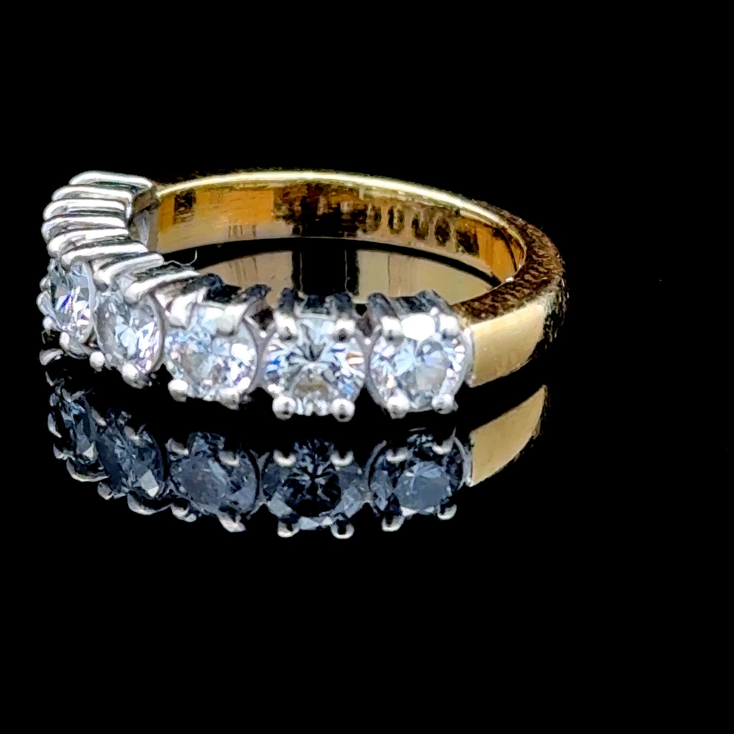 18K Yellow Gold / White Gold Diamond Ring APPX 1.5 CTS