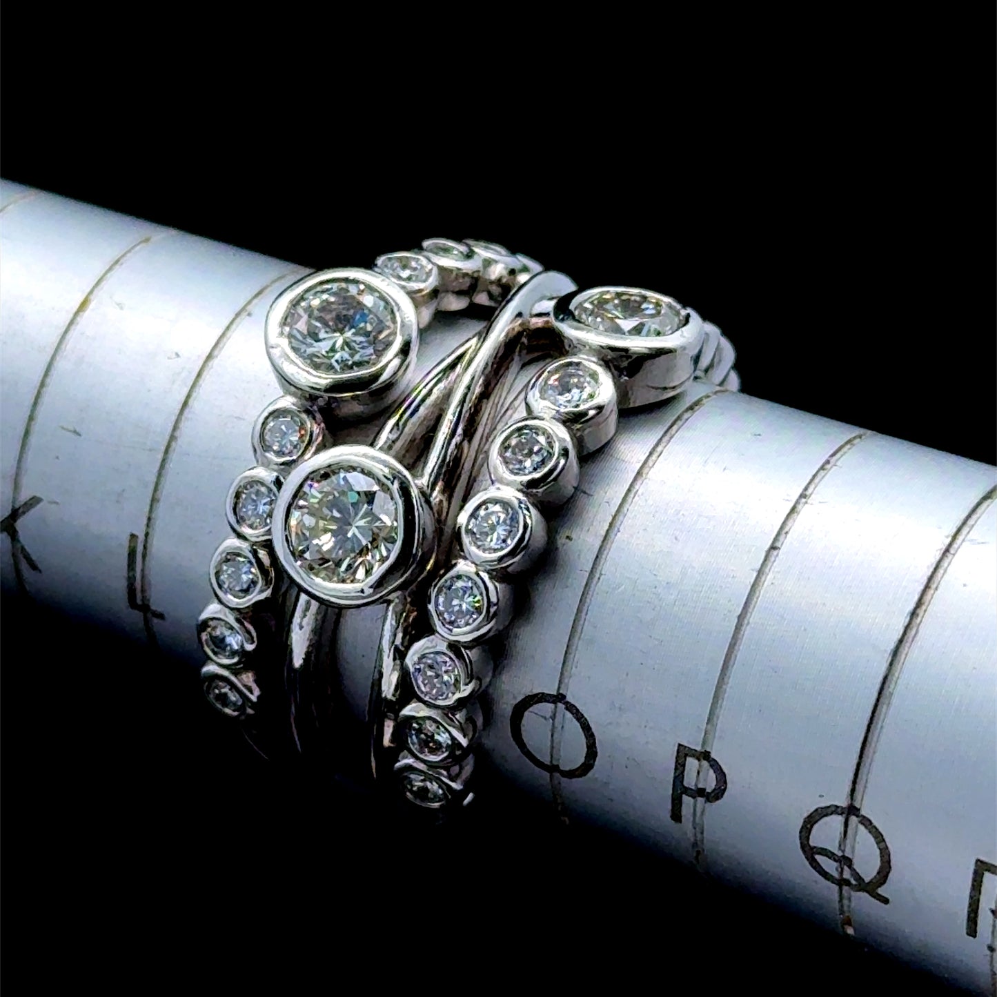 Platinum Diamond Bubble Ring