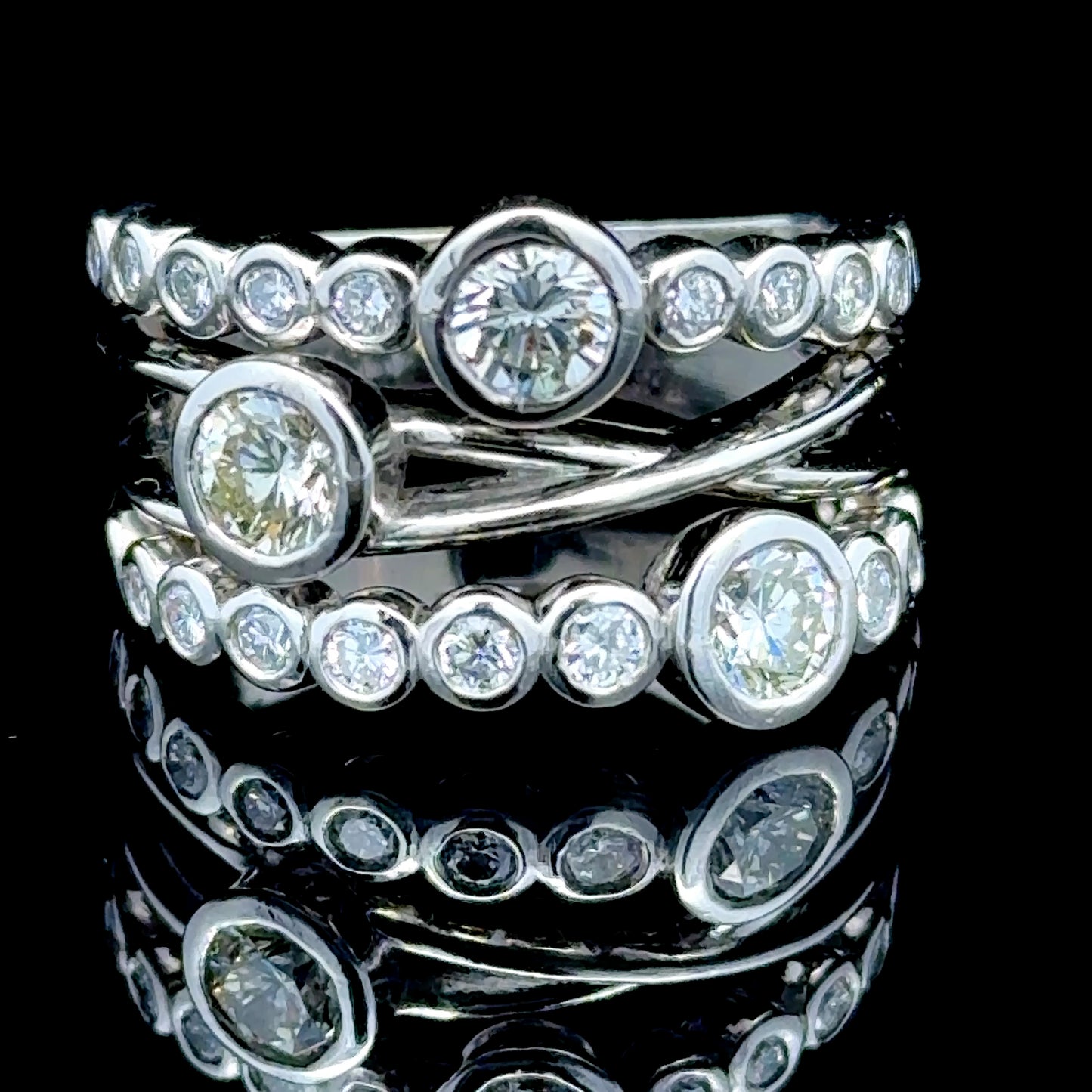 Platinum Diamond Bubble Ring