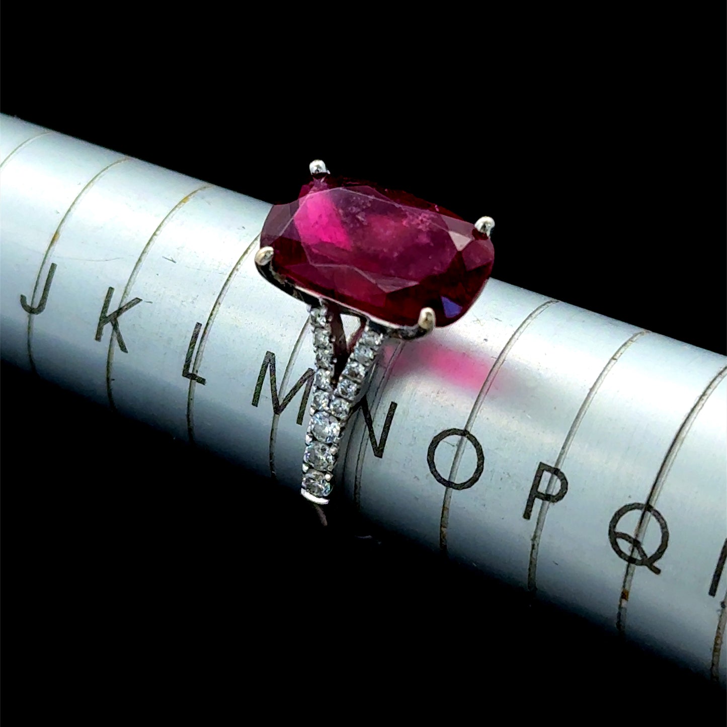 18K White Gold Tourmaline & Diamond Ring