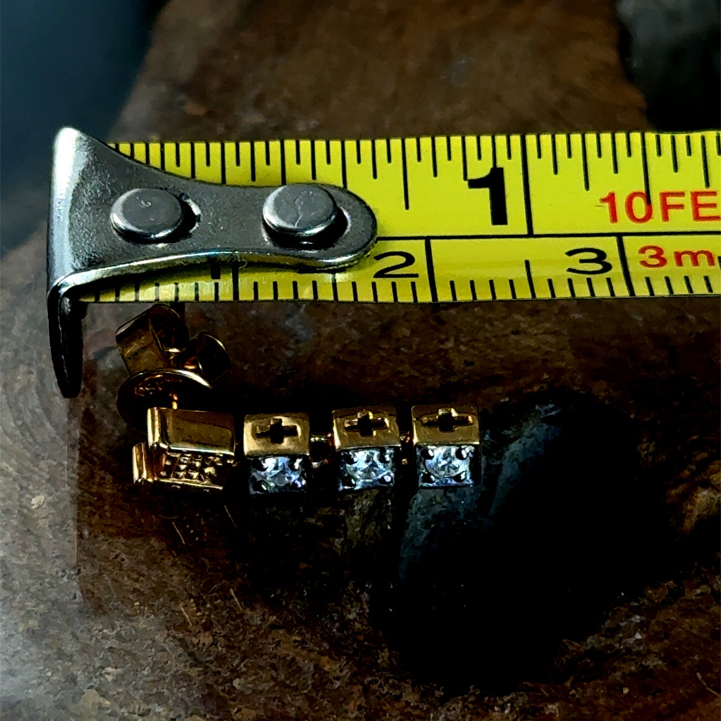 18K Yellow Gold Diamond Drop Studs