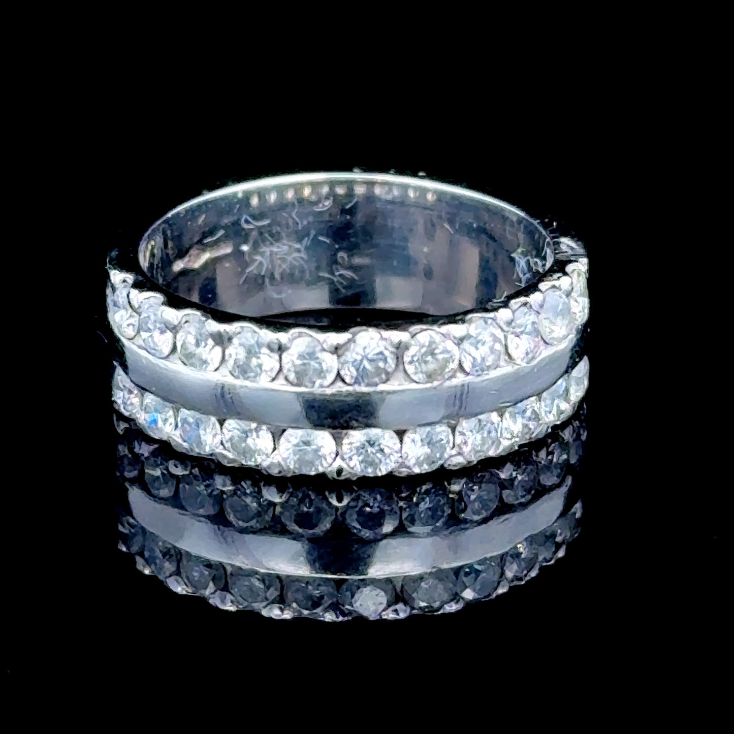 Platinum 2 Row Diamond Band
