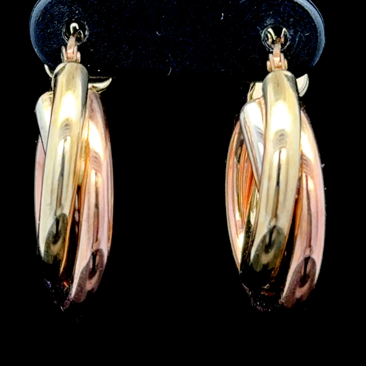 9K Gold Tricolour Large Hoops