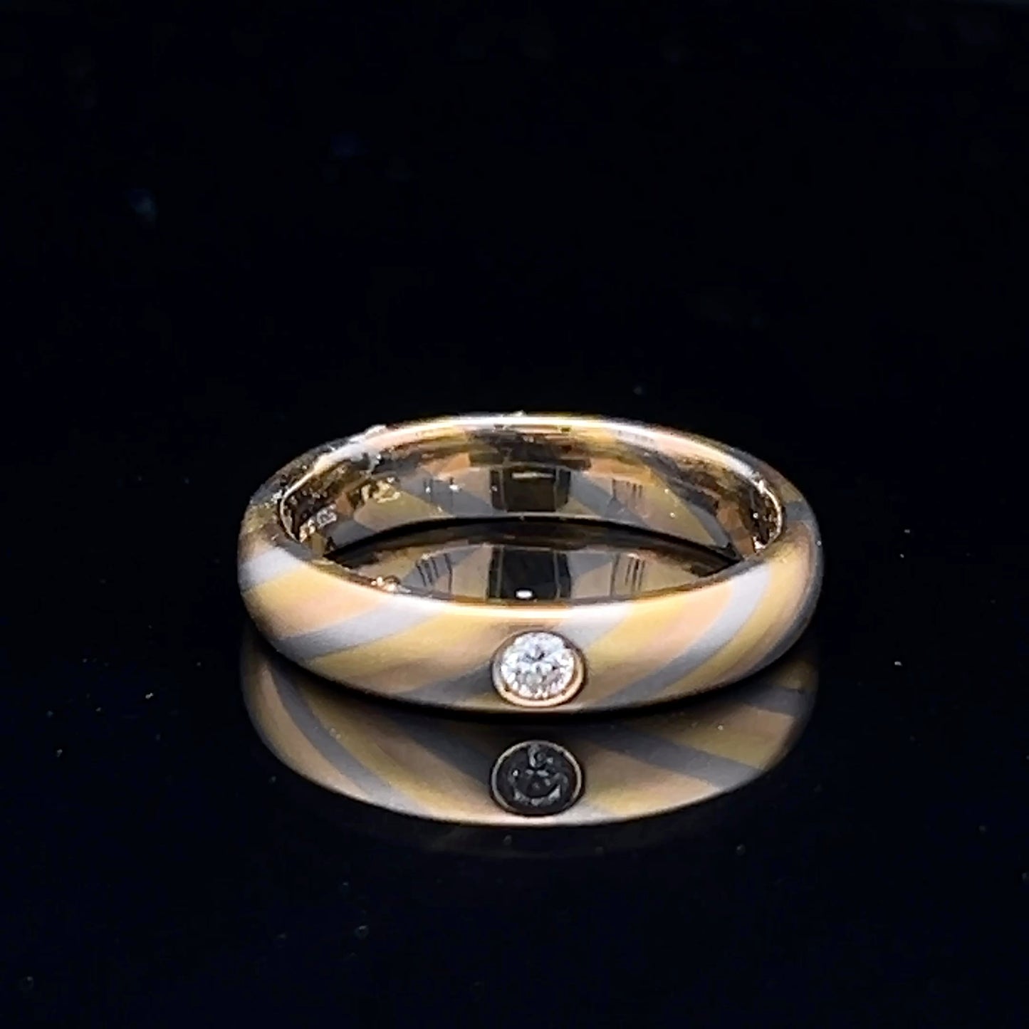 18K Yellow Gold / White Gold / Rose Gold Tricolour Band
