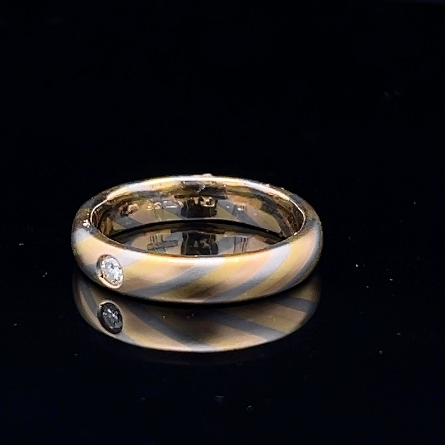 18K Yellow Gold / White Gold / Rose Gold Tricolour Band
