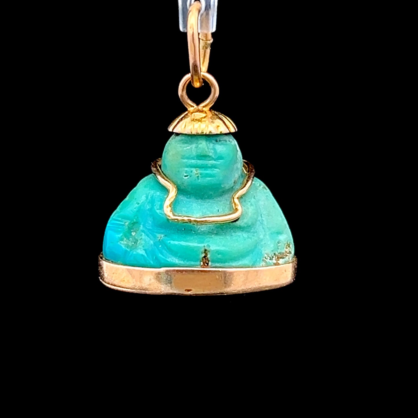 18K Yellow Gold Small Jade Buddha