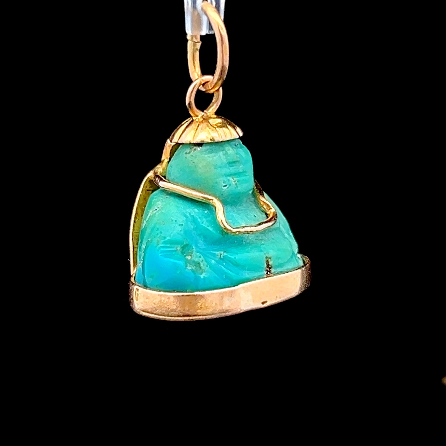 18K Yellow Gold Small Jade Buddha