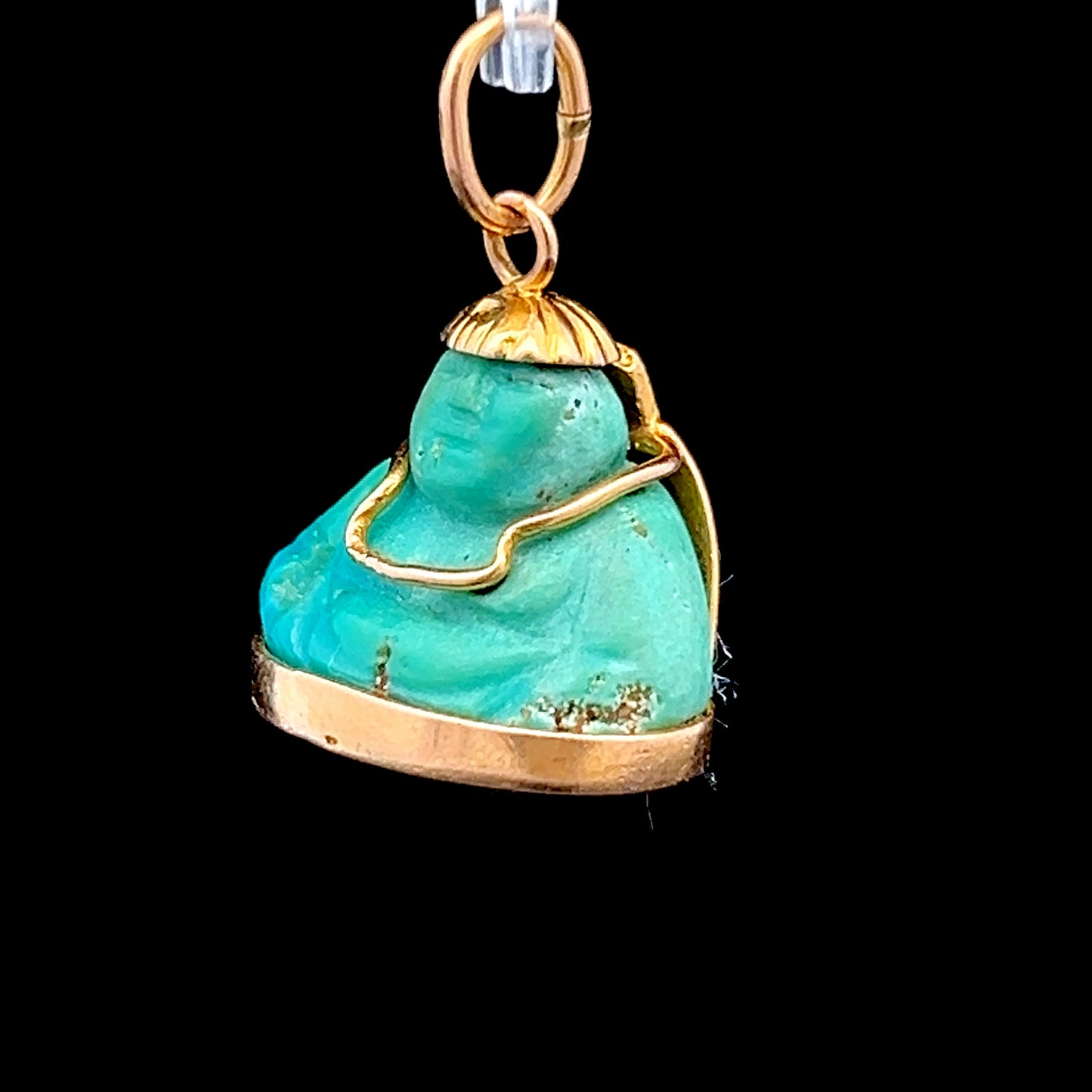 18K Yellow Gold Small Jade Buddha