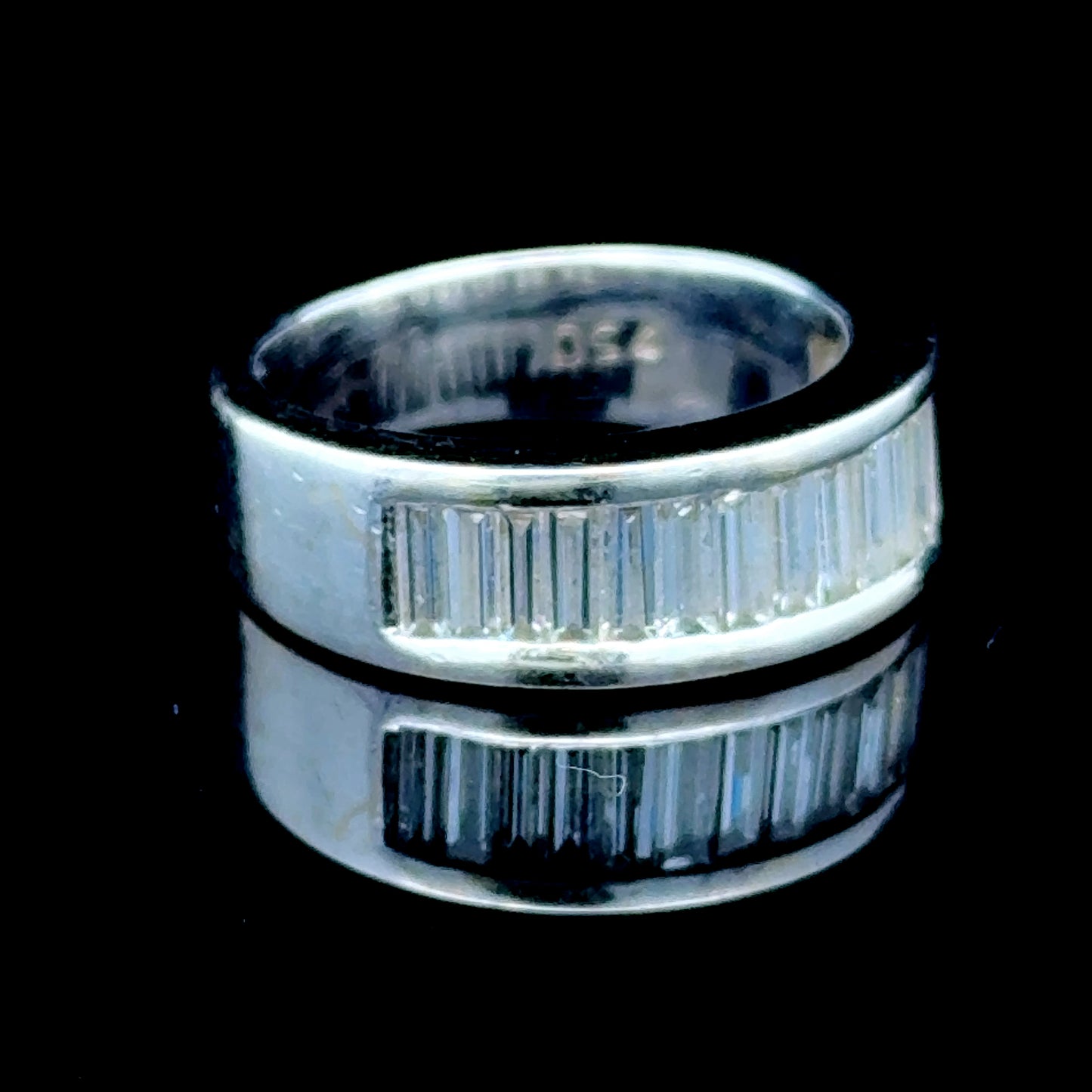 18K White Gold Baguette Diamond Band APPX 2.7 CTS