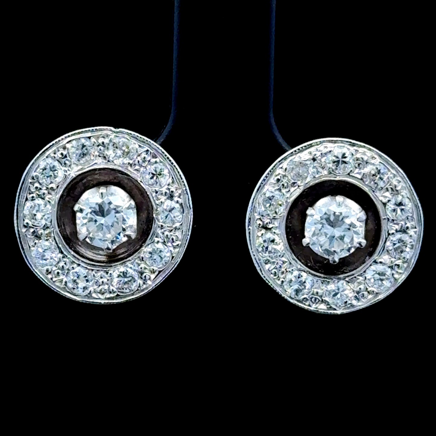 Platinum Diamond Studs With Removable Halo APPX: Total: 1.8 CTS, Without Halo: 1.5 CTS