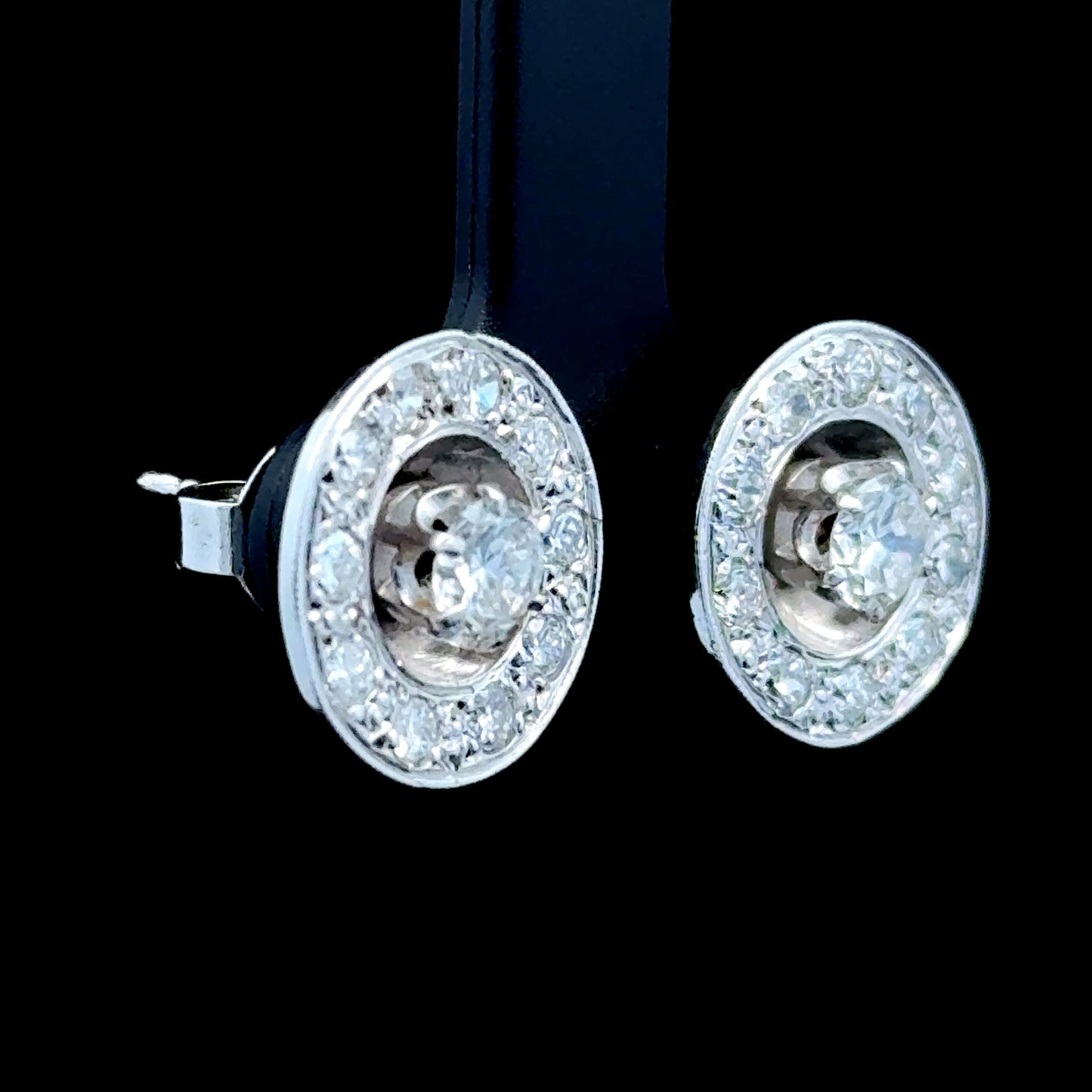 Platinum Diamond Studs With Removable Halo APPX: Total: 1.8 CTS, Without Halo: 1.5 CTS