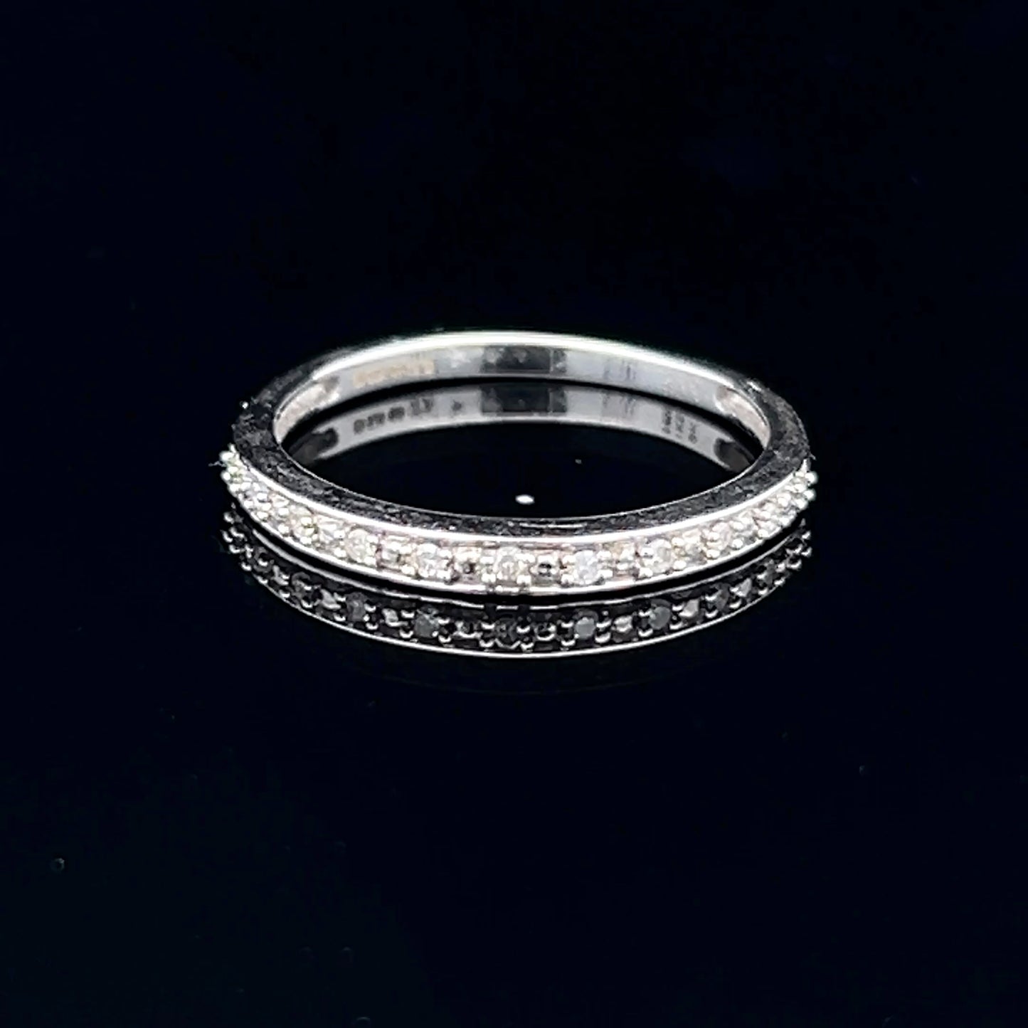 9K White Gold Diamond Band Stacker