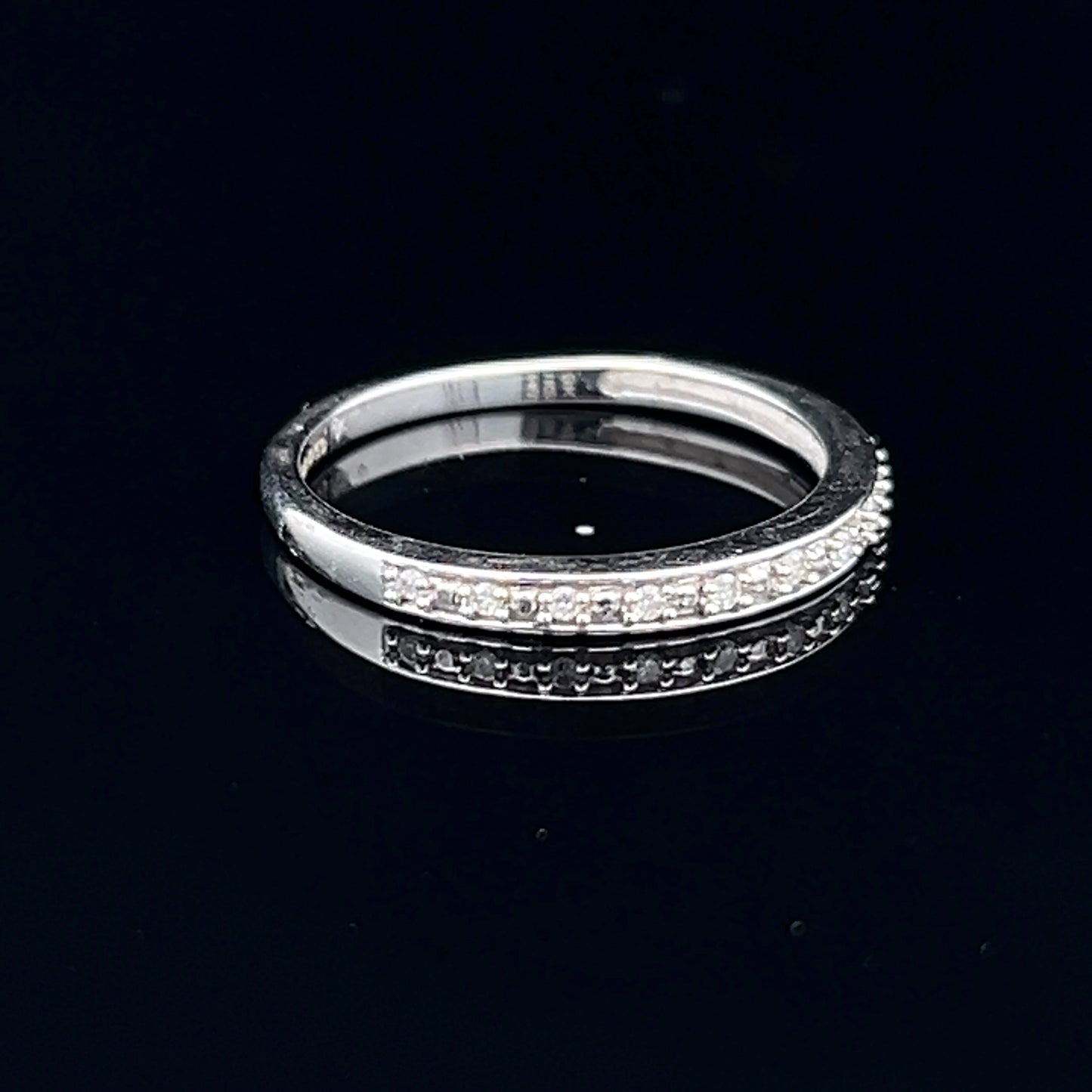 9K White Gold Diamond Band Stacker