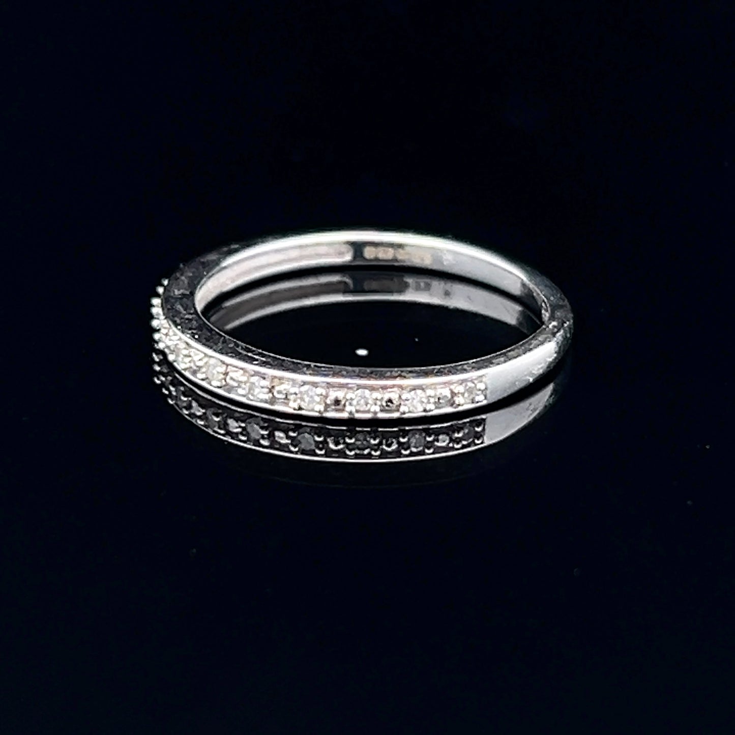 9K White Gold Diamond Band Stacker