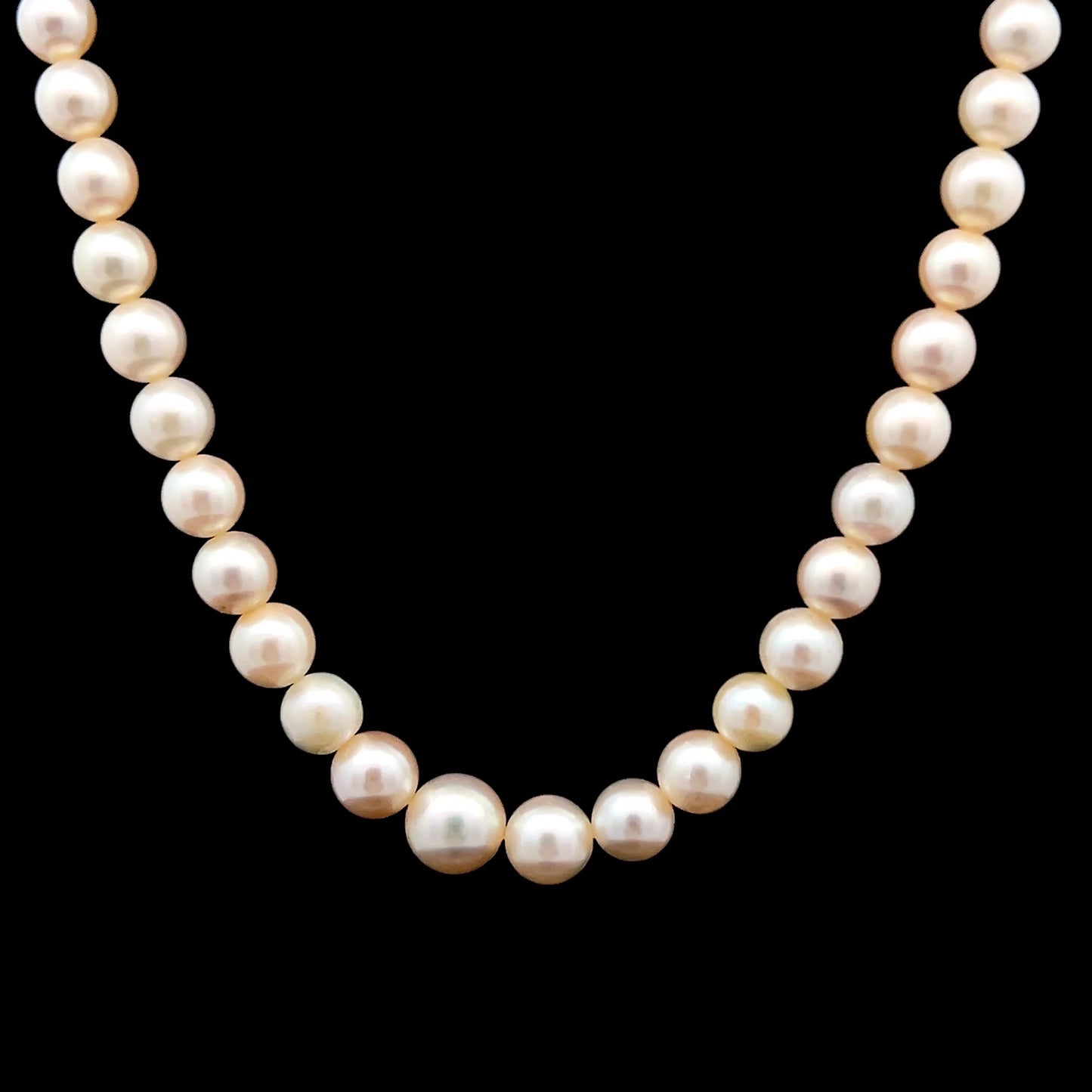 9K Yellow Gold String Of Pearls