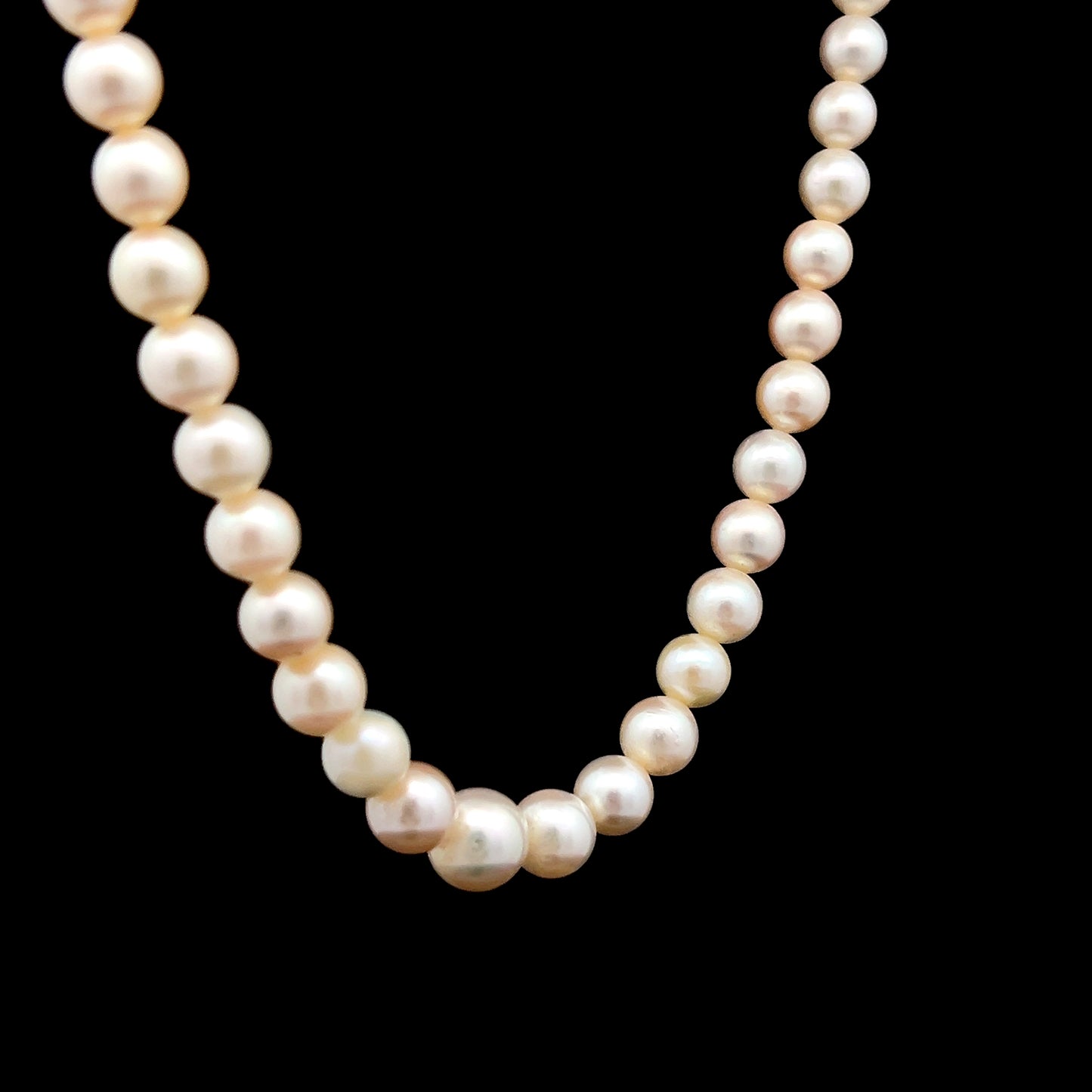 9K Yellow Gold String Of Pearls