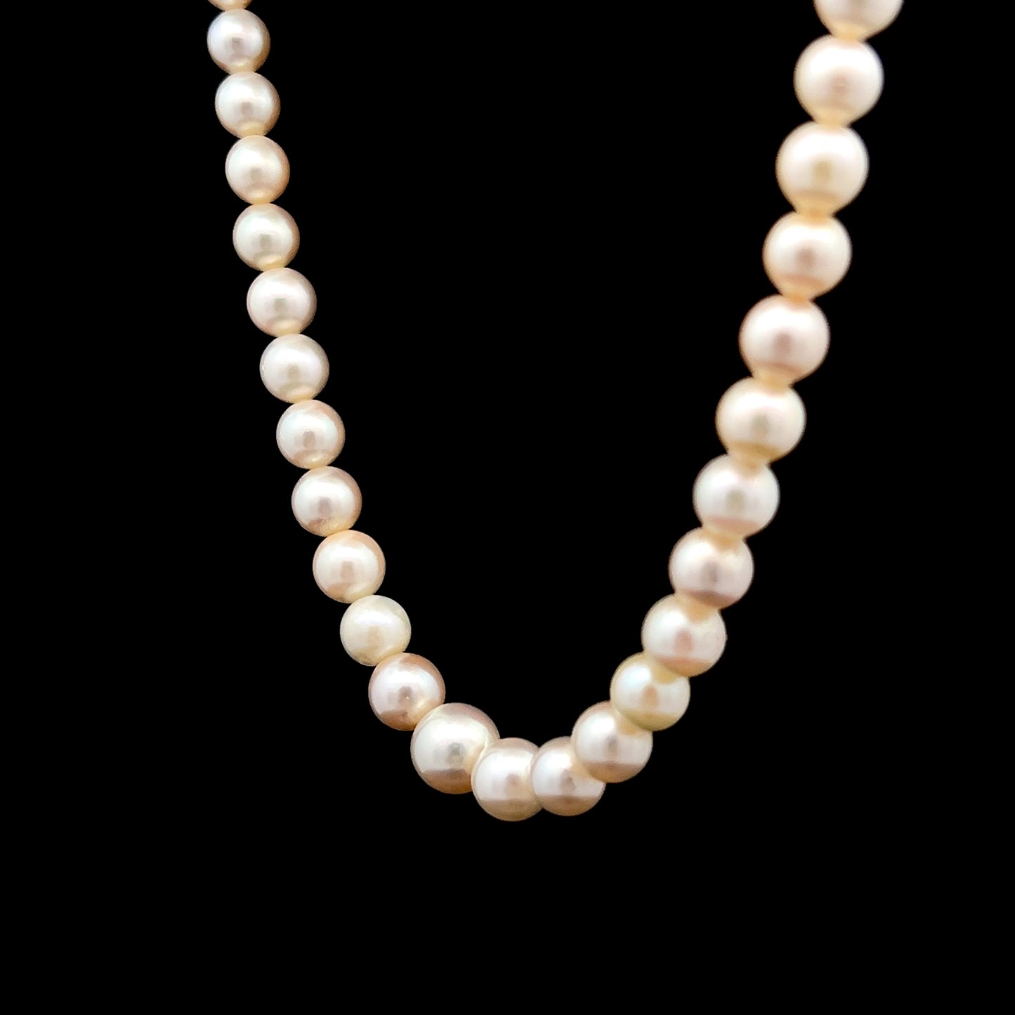 9K Yellow Gold String Of Pearls