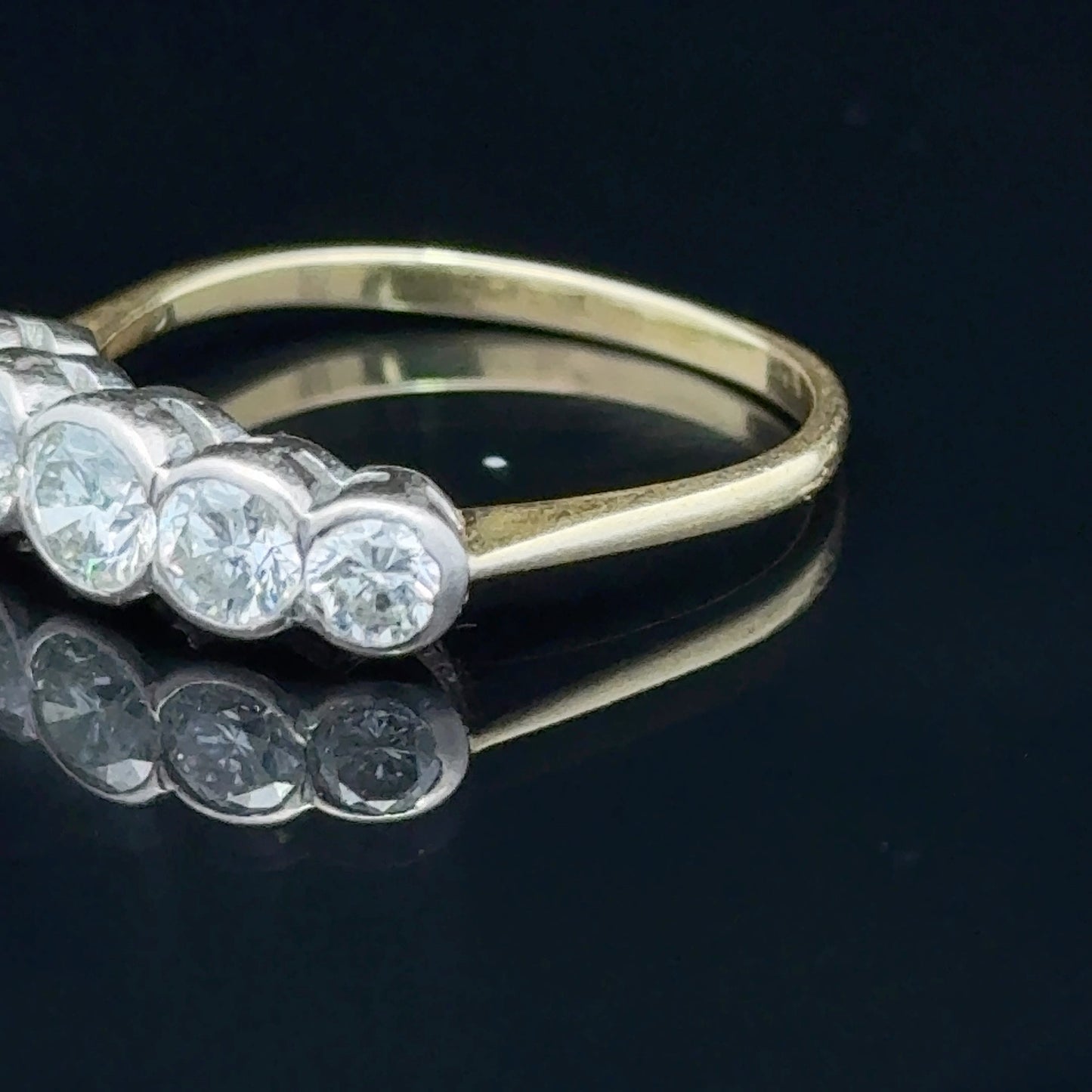 18K Yellow Gold 5 Stone Diamond Ring APPX 1.4 CTS