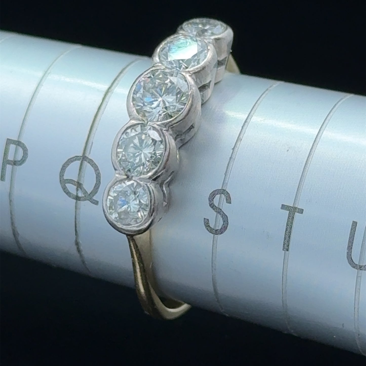 18K Yellow Gold 5 Stone Diamond Ring APPX 1.4 CTS