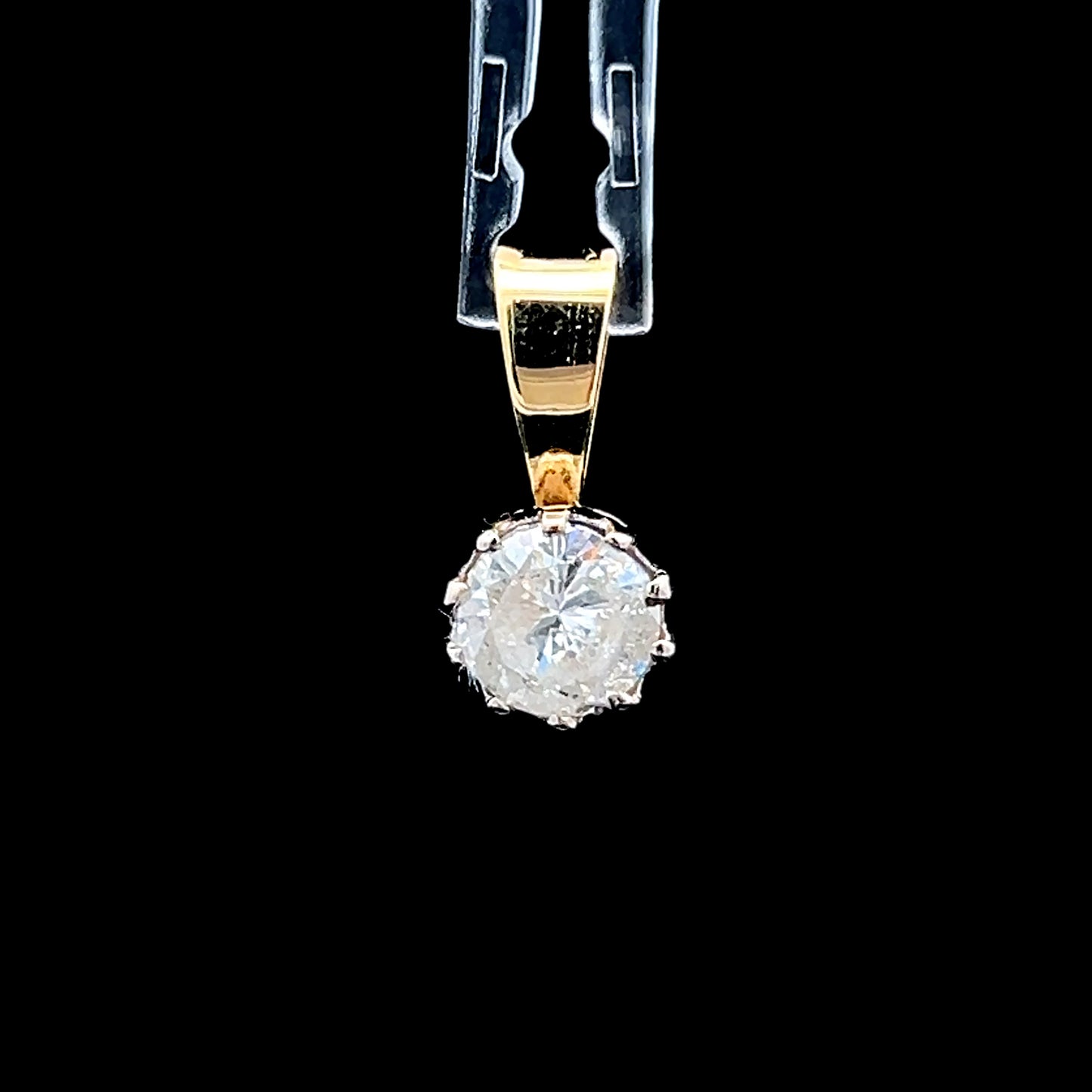 18K Yellow Gold Diamond Pendant APPX 1.2 CTS