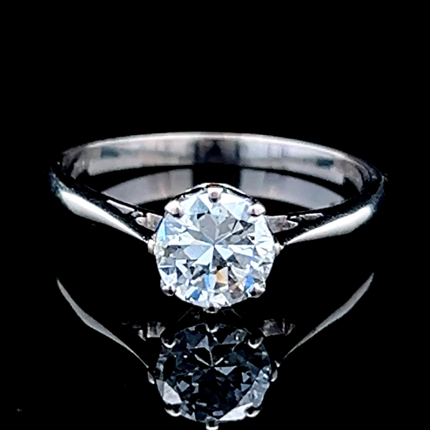 18K White Gold Diamond Solitaire Ring APPX 1.0 CTS H-I, SI1 - SI2