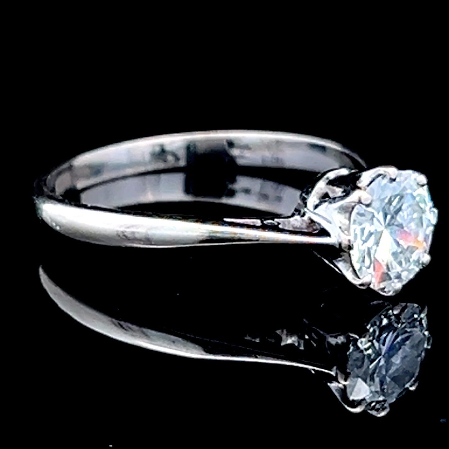 18K White Gold Diamond Solitaire Ring APPX 1.0 CTS H-I, SI1 - SI2
