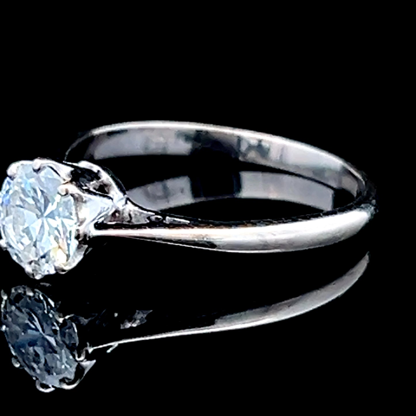 18K White Gold Diamond Solitaire Ring APPX 1.0 CTS H-I, SI1 - SI2