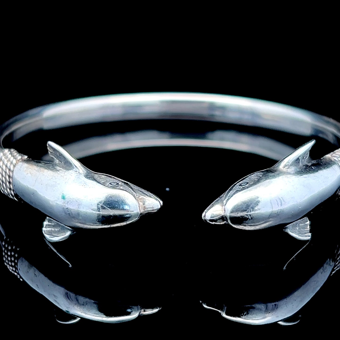 Silver Torque Dolphin / Fish Bangle