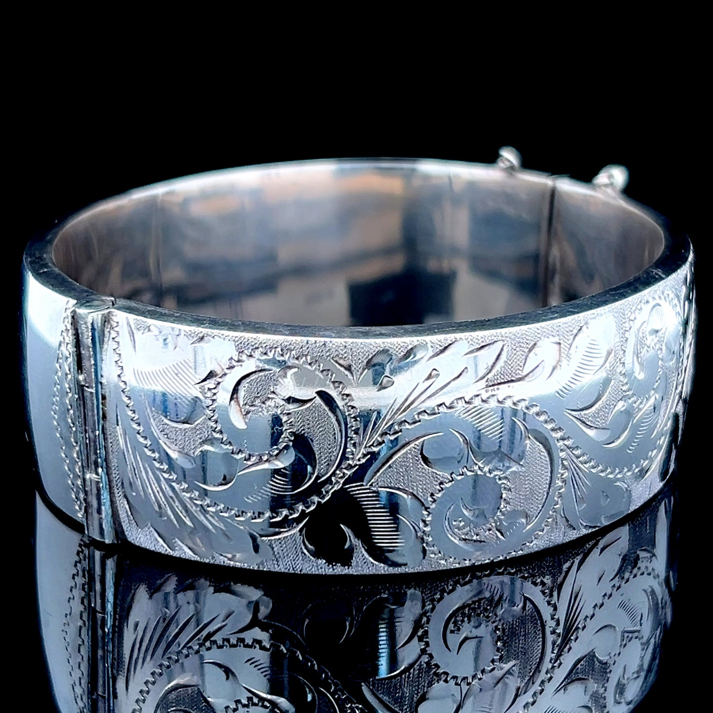 Silver 1966 1/2 Engraved Bracelet