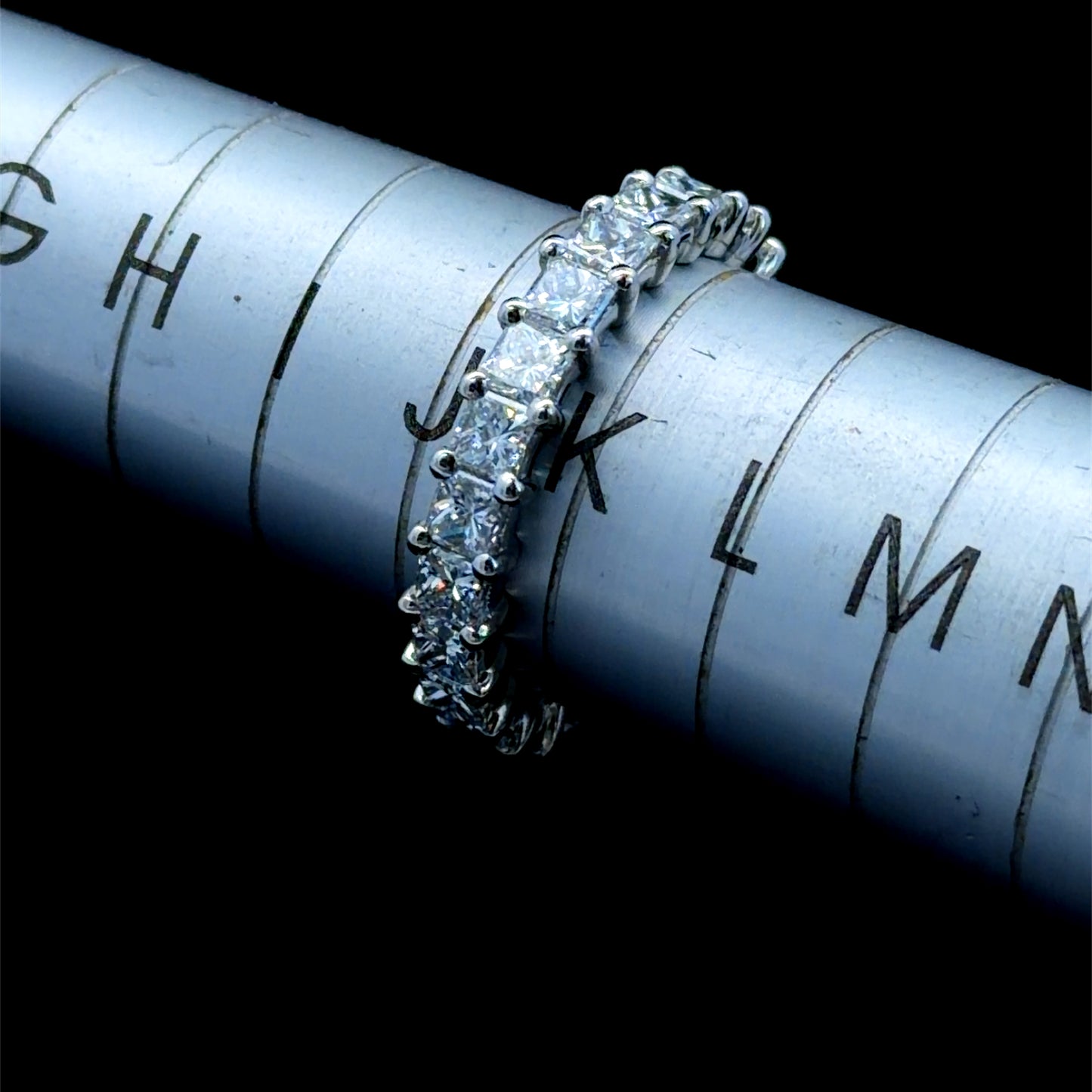 18K White Gold Princess Diamond Full Eternity Band APPX 2.3 CTS