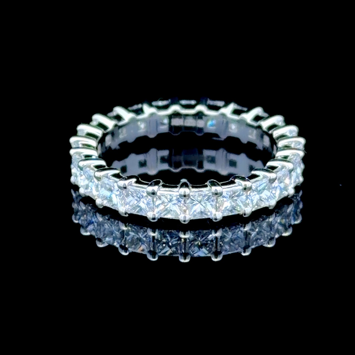 18K White Gold Princess Diamond Full Eternity Band APPX 2.3 CTS