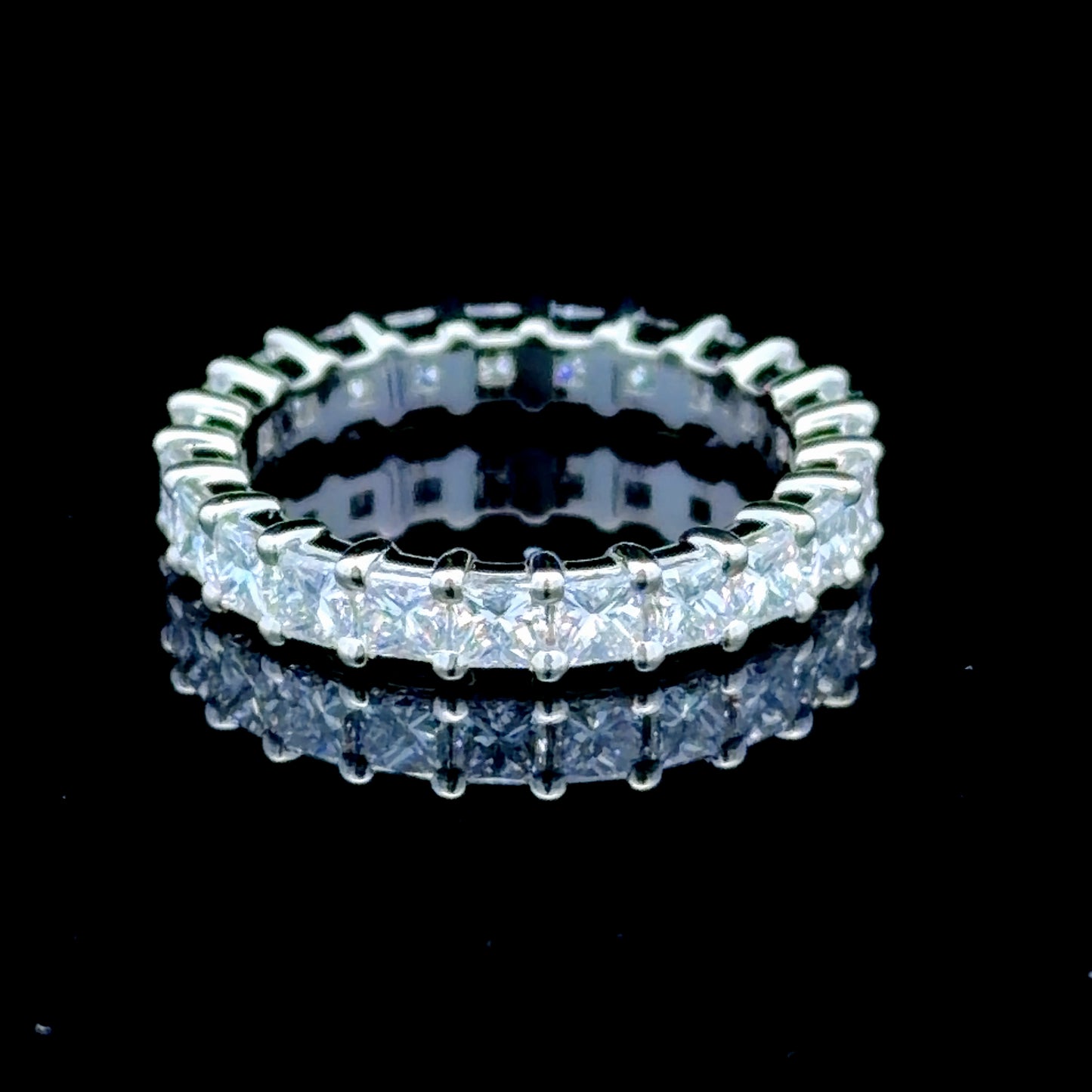 18K White Gold Princess Diamond Full Eternity Band APPX 2.3 CTS