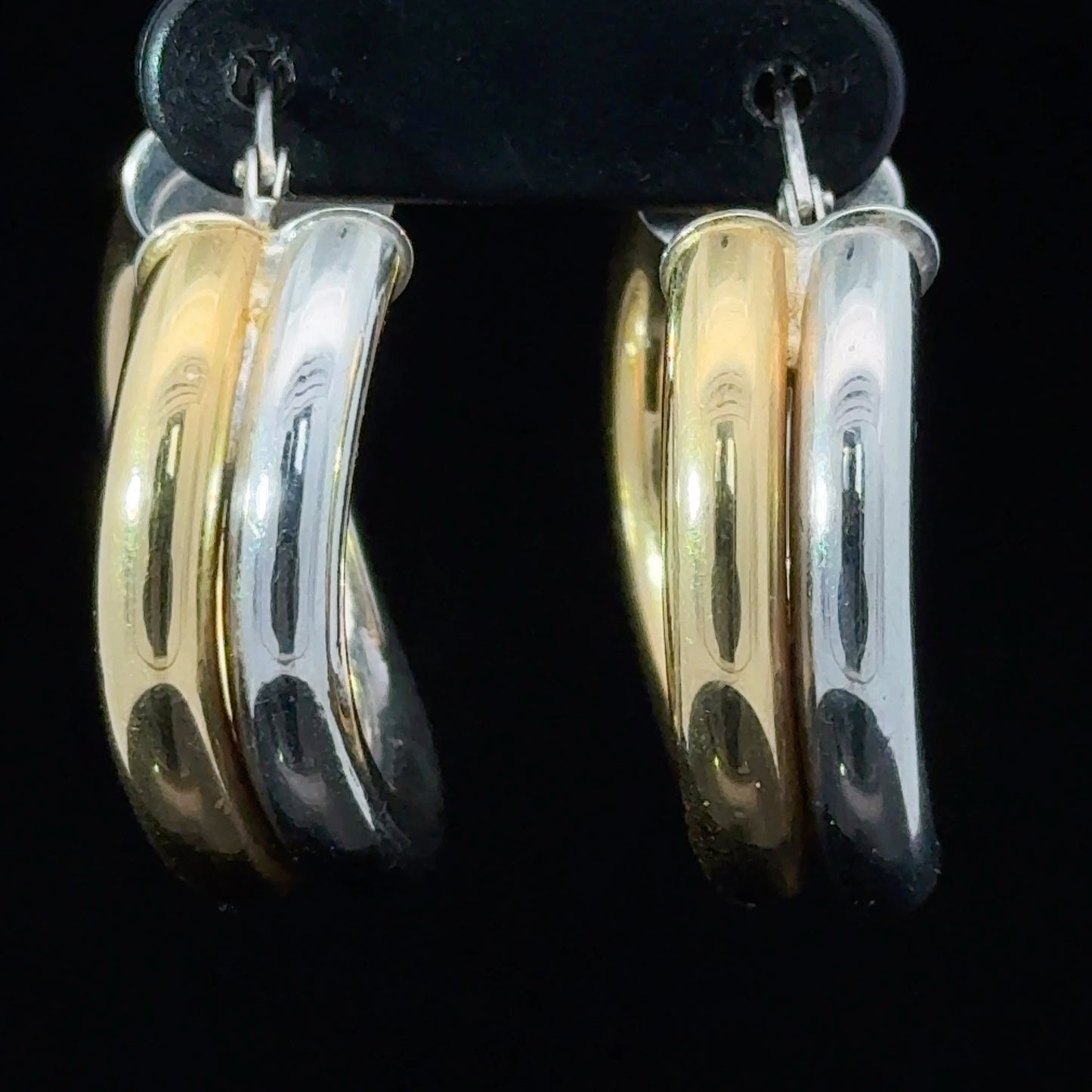 18K White Gold & Yellow Gold Hoops