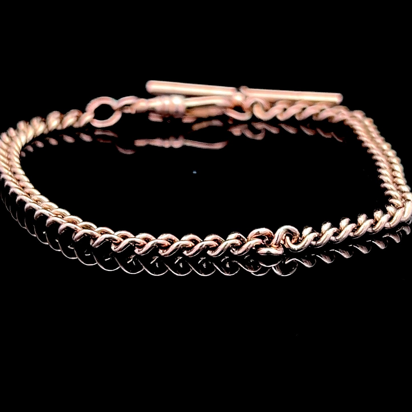 9K Rose Gold Victorian Albert Bracelet
