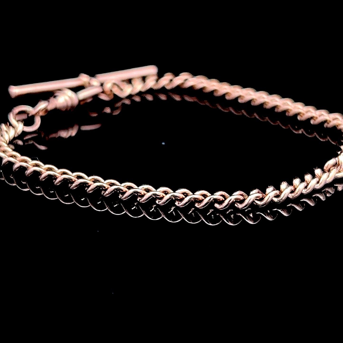 9K Rose Gold Victorian Albert Bracelet