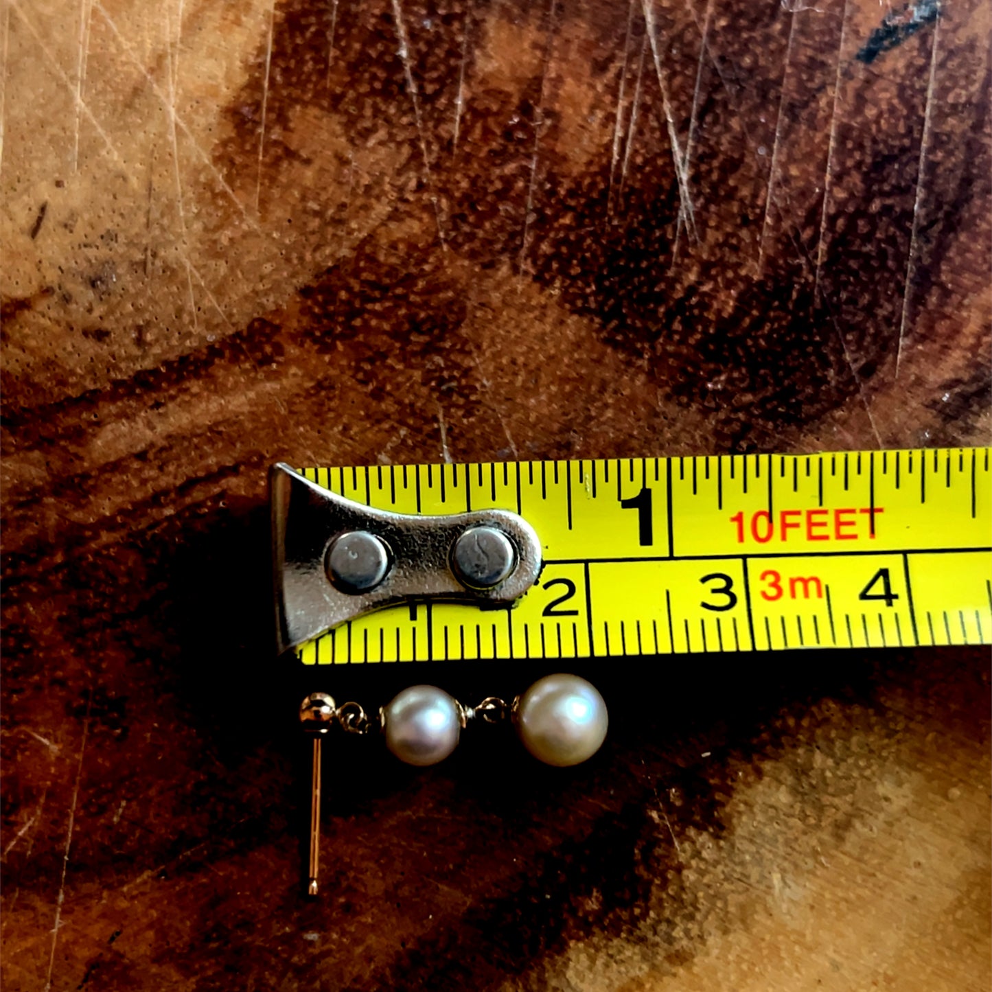 9K Yellow Gold 2 Pearl Drop Studs