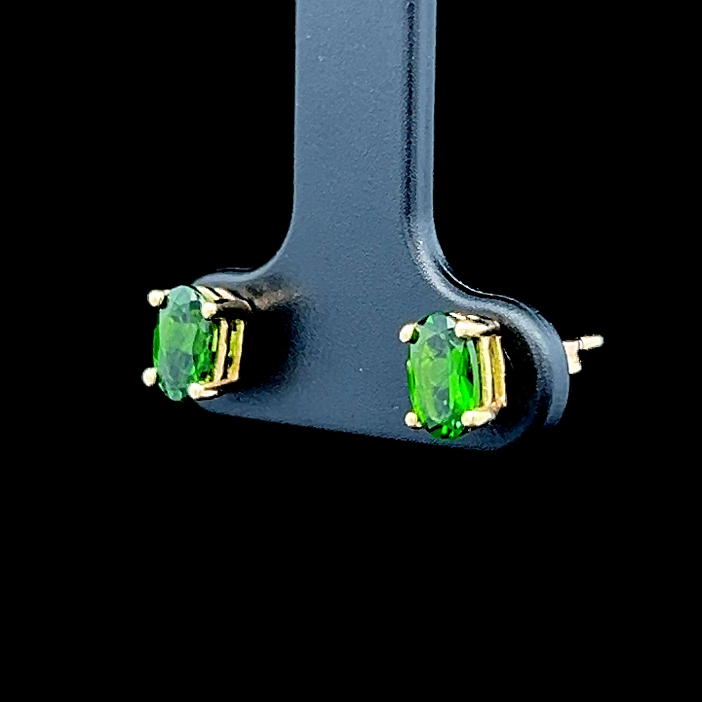 9K Yellow Gold Green Chrome Diopside Studs