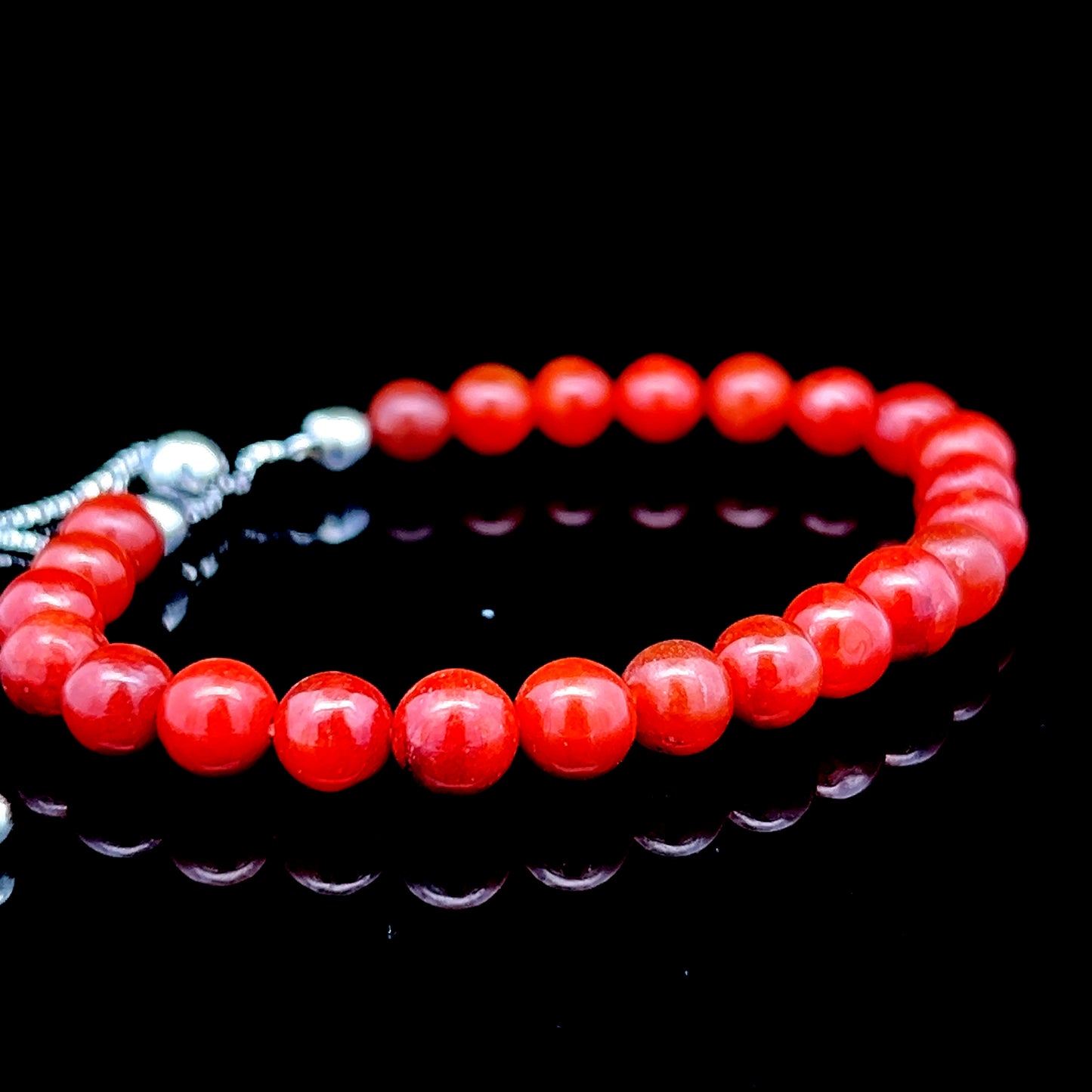 Carnelian Bracelet With Silver Drawstring Extender