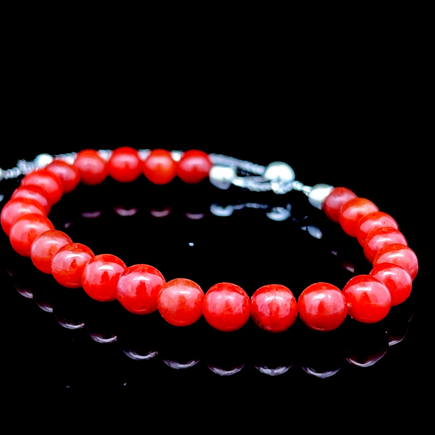 Carnelian Bracelet With Silver Drawstring Extender